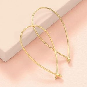 Stella & Dot Small Hammered Hoop Earrings Gold